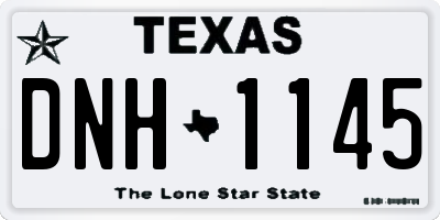 TX license plate DNH1145