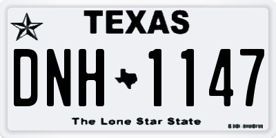 TX license plate DNH1147