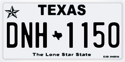 TX license plate DNH1150