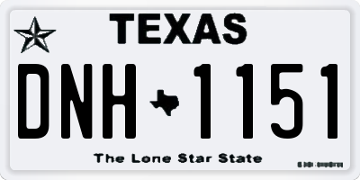 TX license plate DNH1151