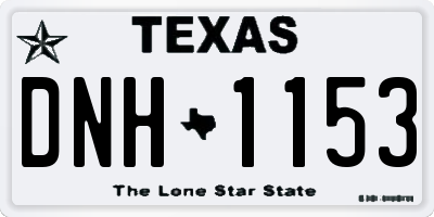 TX license plate DNH1153
