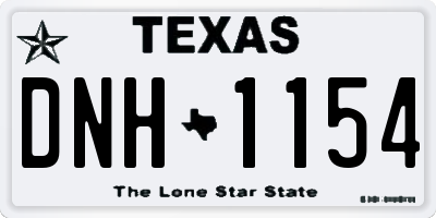 TX license plate DNH1154