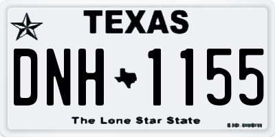 TX license plate DNH1155