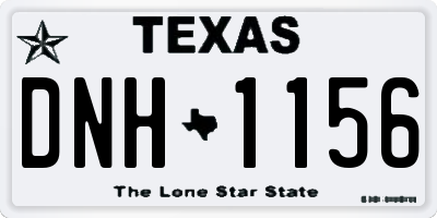 TX license plate DNH1156