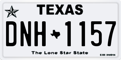TX license plate DNH1157