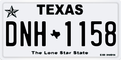 TX license plate DNH1158