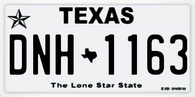 TX license plate DNH1163