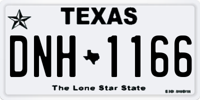 TX license plate DNH1166