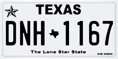 TX license plate DNH1167
