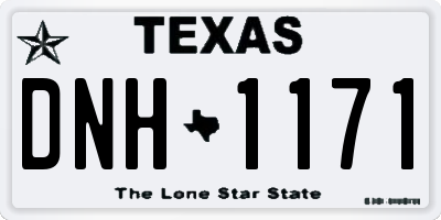 TX license plate DNH1171