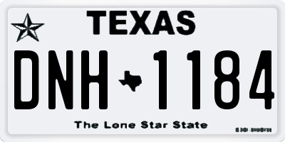 TX license plate DNH1184