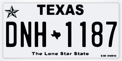 TX license plate DNH1187