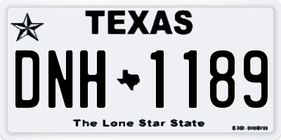TX license plate DNH1189