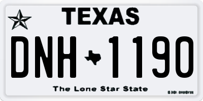 TX license plate DNH1190