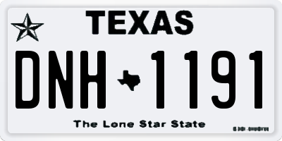 TX license plate DNH1191