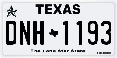 TX license plate DNH1193
