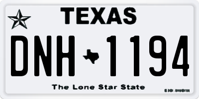 TX license plate DNH1194