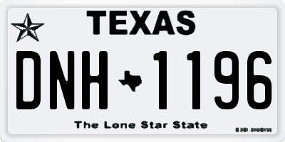 TX license plate DNH1196
