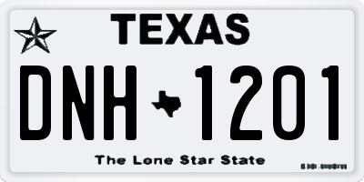 TX license plate DNH1201