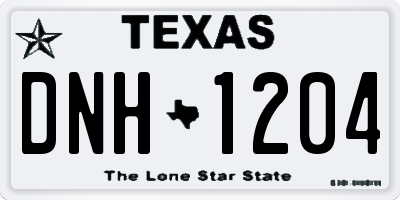 TX license plate DNH1204
