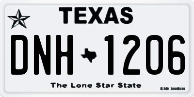 TX license plate DNH1206