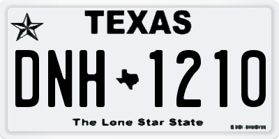 TX license plate DNH1210