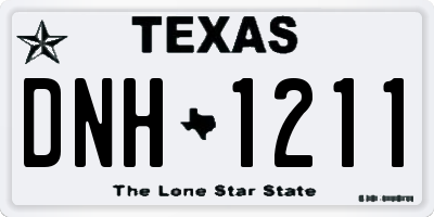 TX license plate DNH1211