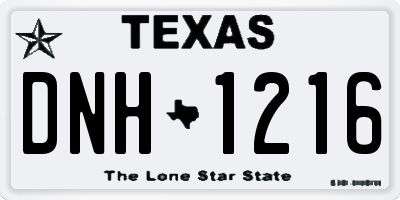 TX license plate DNH1216