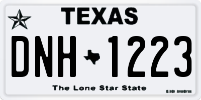TX license plate DNH1223
