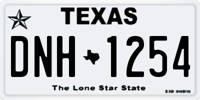 TX license plate DNH1254