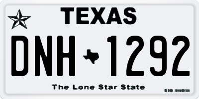 TX license plate DNH1292