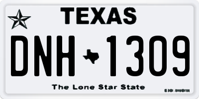 TX license plate DNH1309