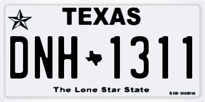 TX license plate DNH1311