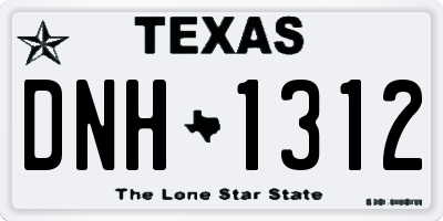 TX license plate DNH1312