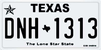 TX license plate DNH1313