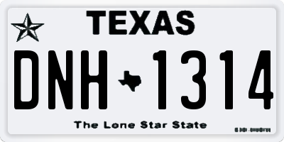 TX license plate DNH1314