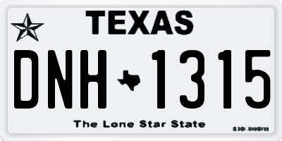 TX license plate DNH1315