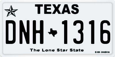 TX license plate DNH1316