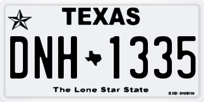 TX license plate DNH1335