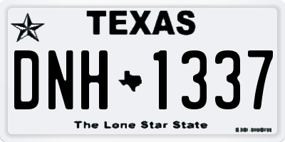 TX license plate DNH1337