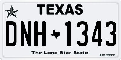 TX license plate DNH1343