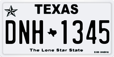 TX license plate DNH1345