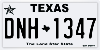 TX license plate DNH1347