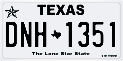 TX license plate DNH1351