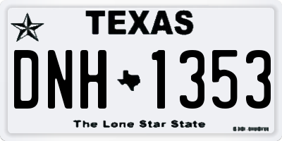 TX license plate DNH1353