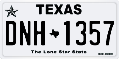 TX license plate DNH1357