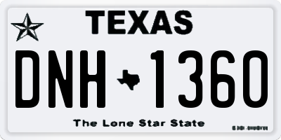 TX license plate DNH1360