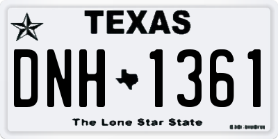 TX license plate DNH1361