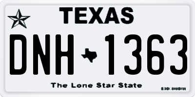 TX license plate DNH1363