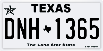TX license plate DNH1365